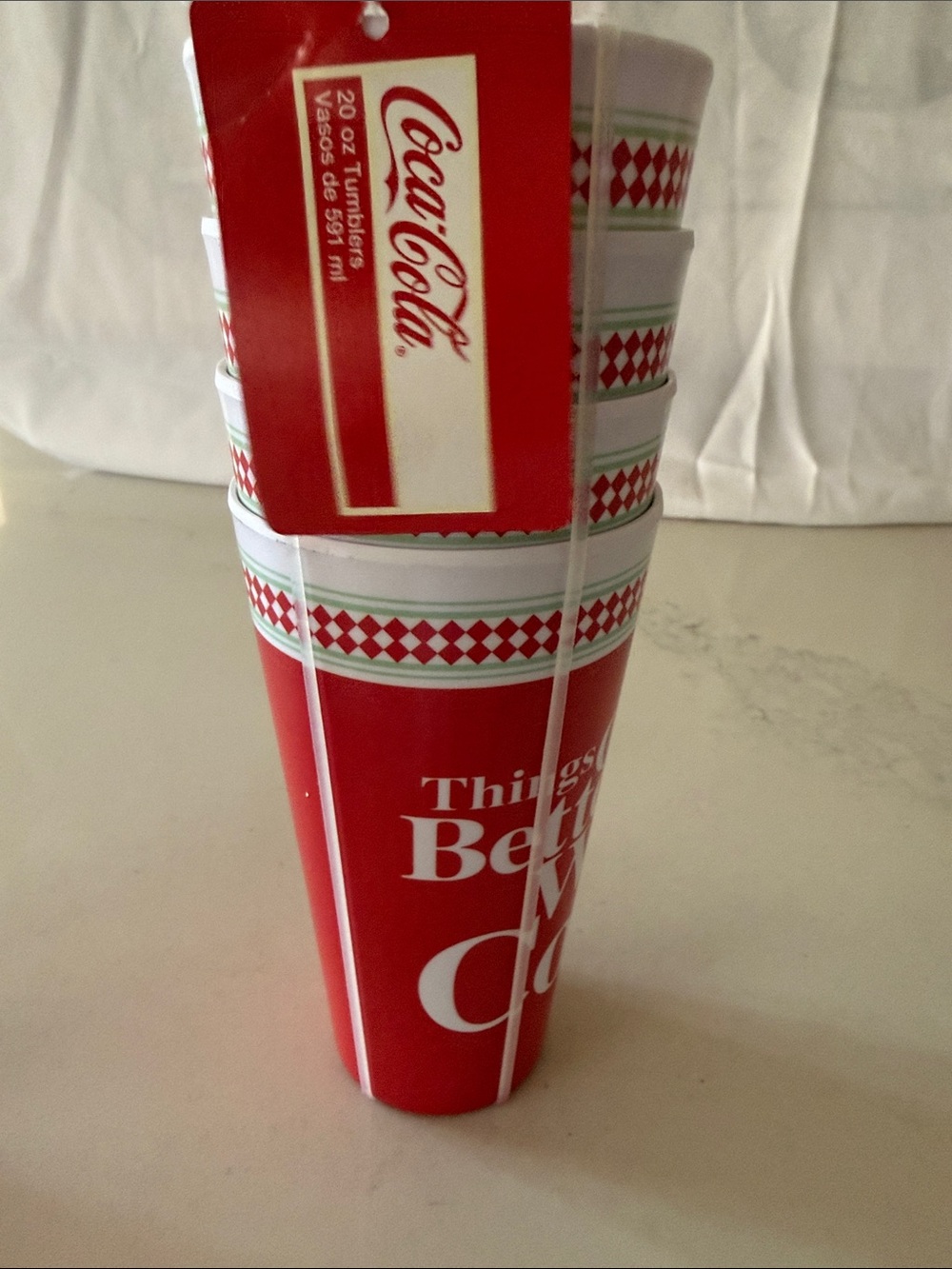 Coca Cola Red and White Party Cups - Branded Stack of 4